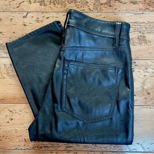 Black Leather Pants 26L - Gap Sky High Rise Vegan Leather Cheeky Straight Pants